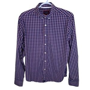 UNTUCKit Blue Red Plaid Performance Button Up Dress Shirt  Men's sz S